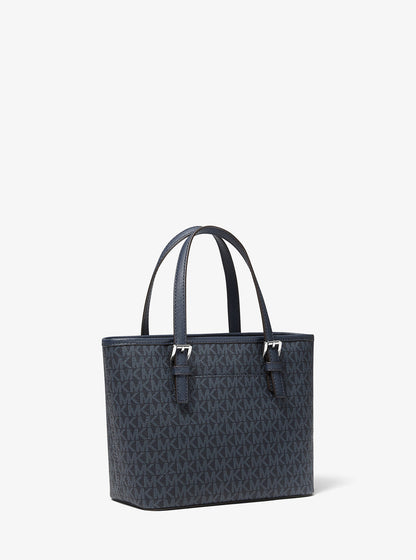 jet set travel extra-small logo top-zip tote bag