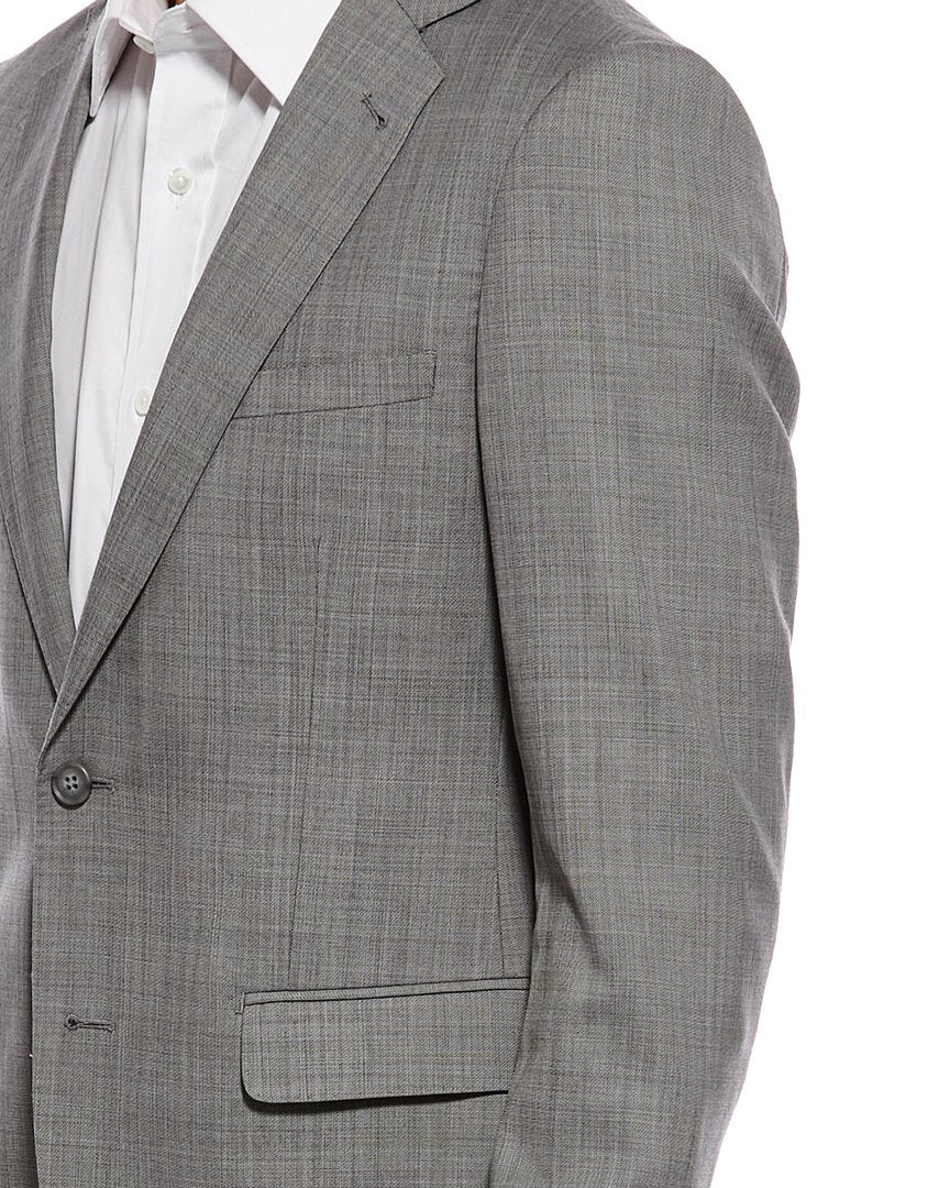 2pc wool-blend patro suit with flat front pant