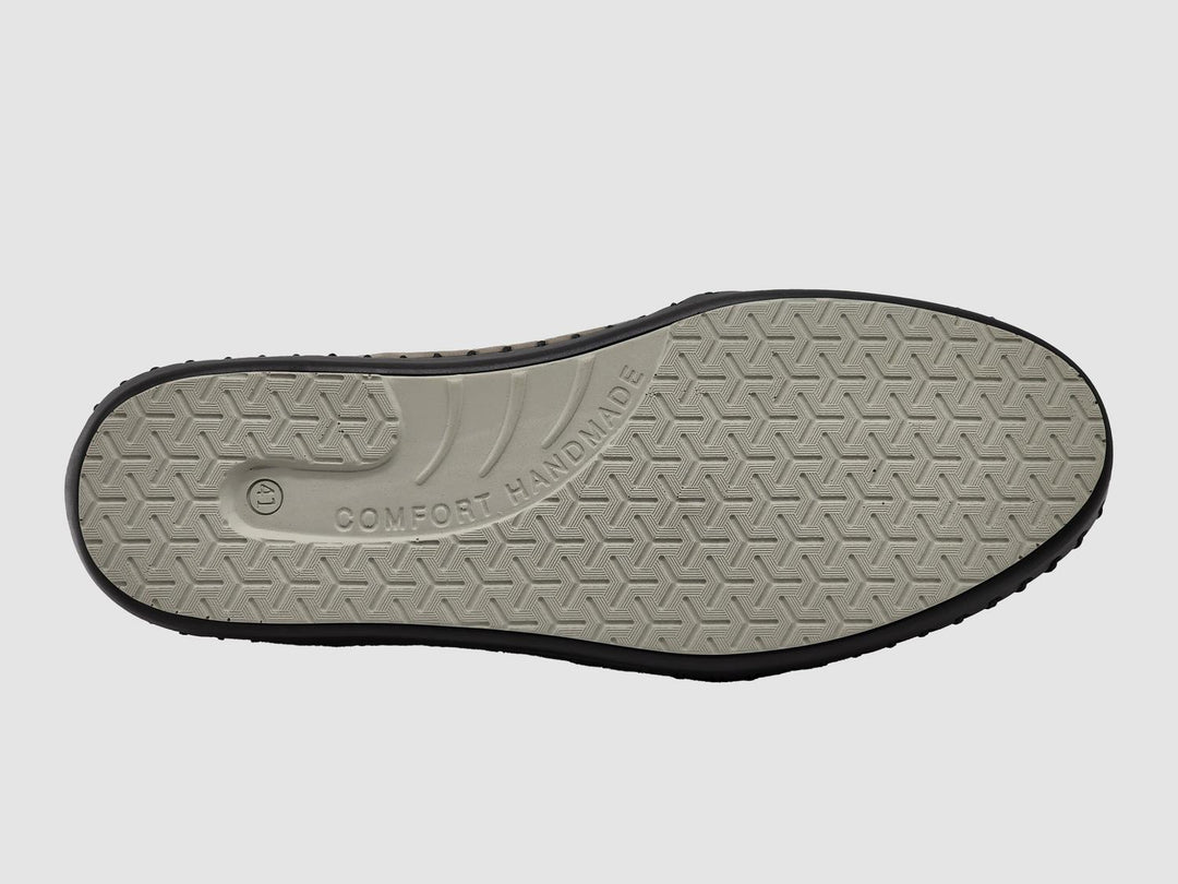 men's stitched leather shoes in grey