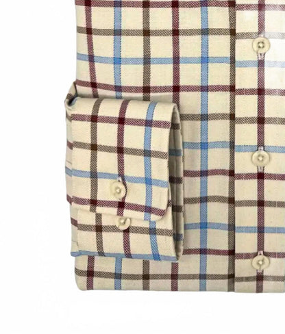 men's stefan cotton long sleeve shirt in beige