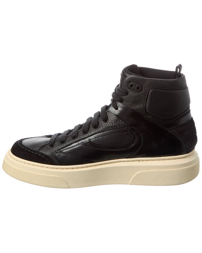 ferragamo leather high-top sneaker