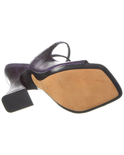 smile embossed leather sandal