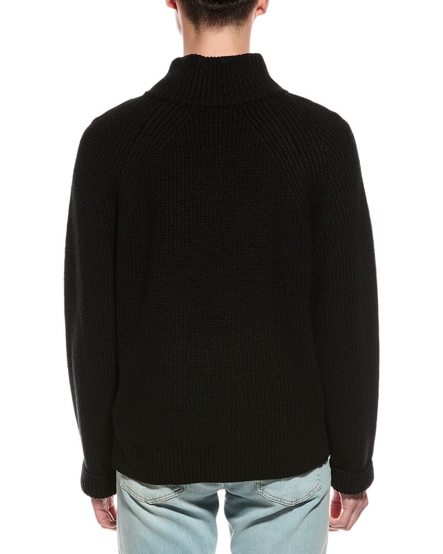 ribbed 1/4-zip mock neck sweater
