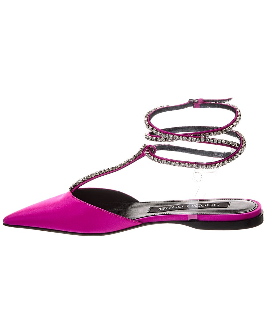 ankle strap satin flat