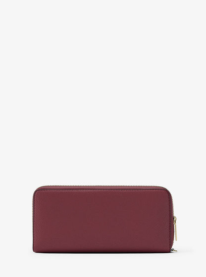 jet set travel large pebbled leather wristlet