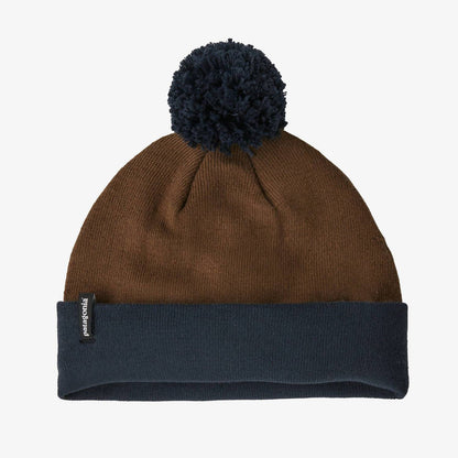 lightweight powder town beanie in skyline block: shelter brown