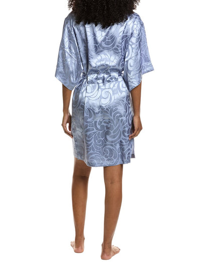 scroll satin jacquard robe