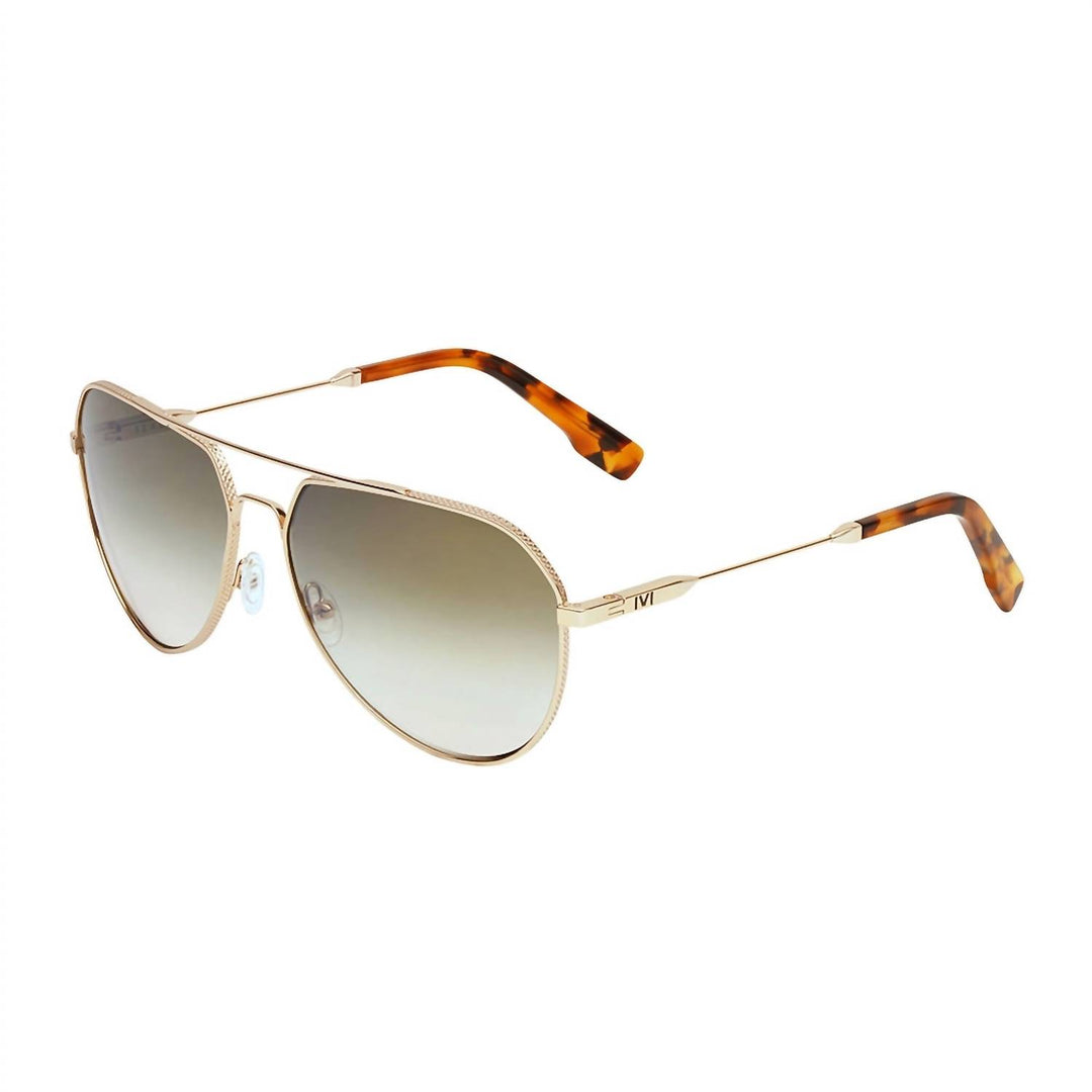 unisex blake polished sunglasses in gold / green gradient a/r lans