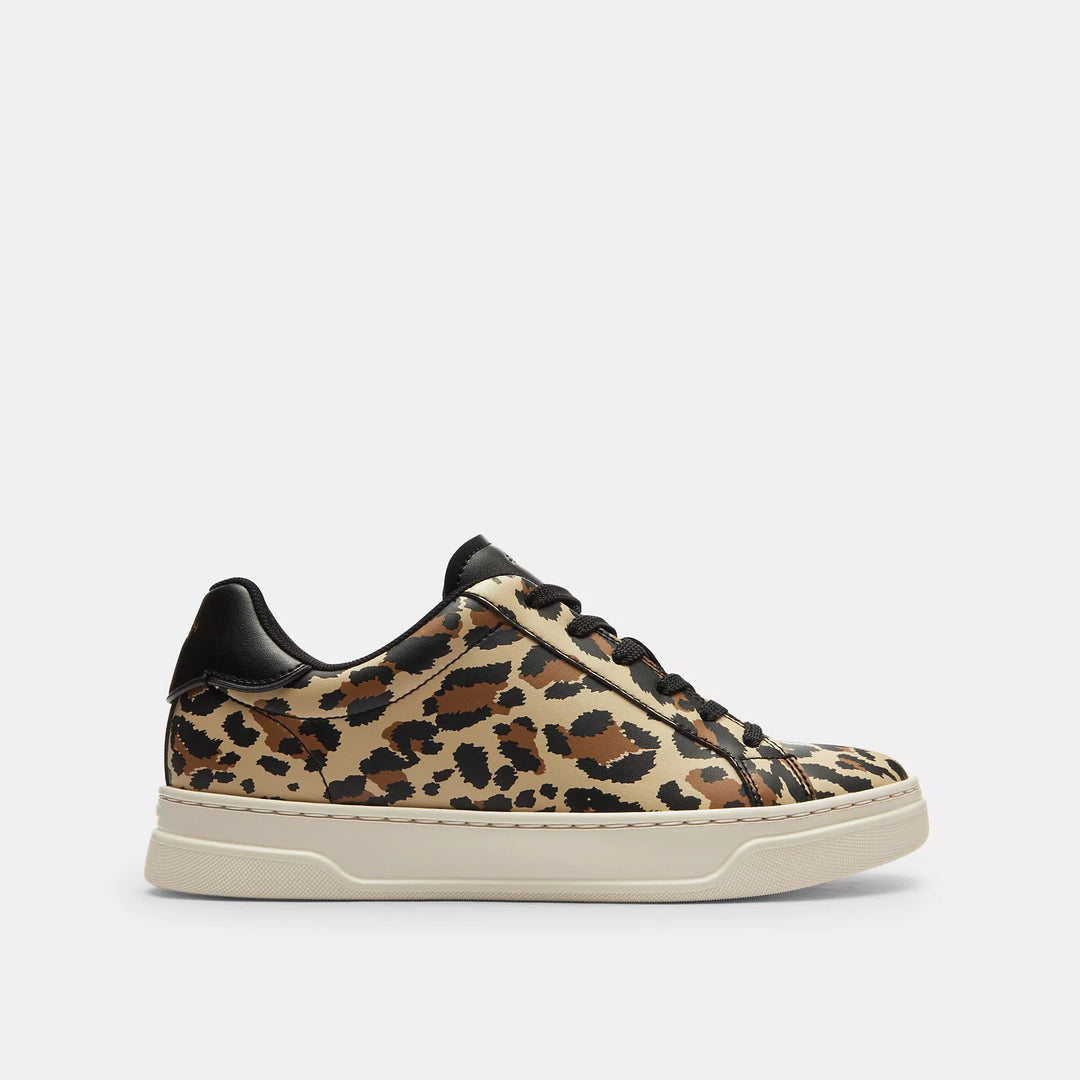high line sneaker with leopard print