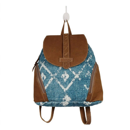 women's sand and beach backpack in blue white multi