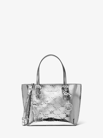 jet set extra-small patent logo debossed convertible tote bag