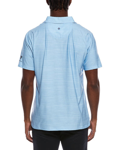checkerboard vertical stripe tech polo shirt