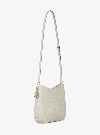 nayla medium signature logo messenger bag