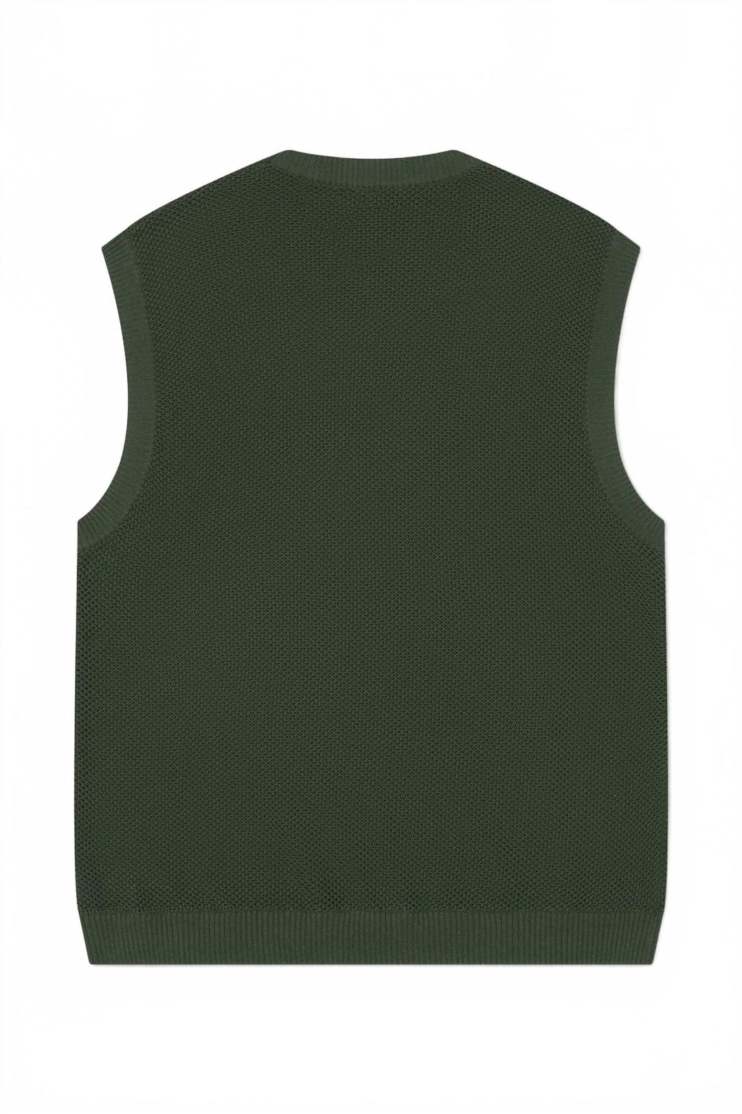 crotchet knit vest in dark green