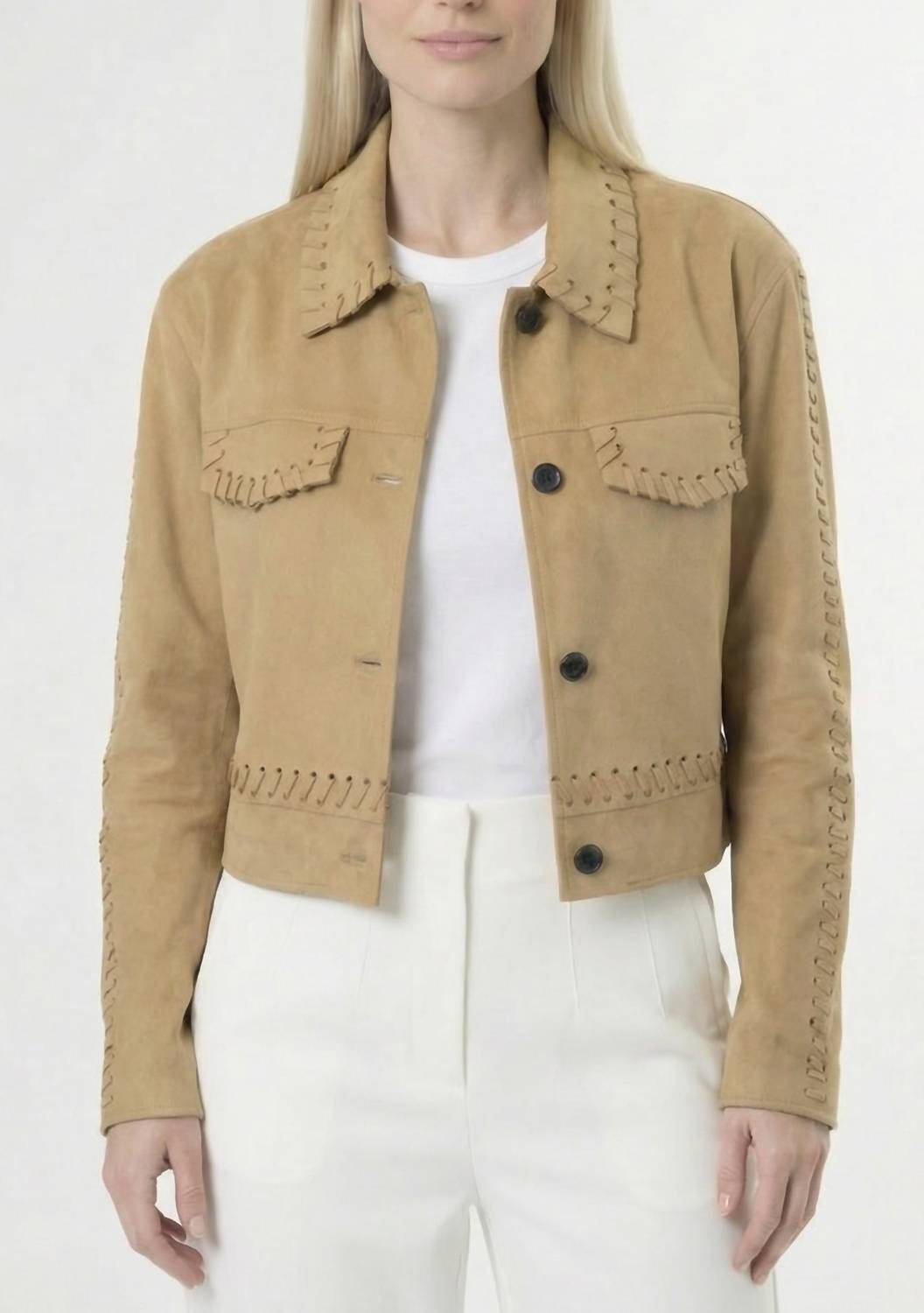 women's wren whipstitch jacket in tan