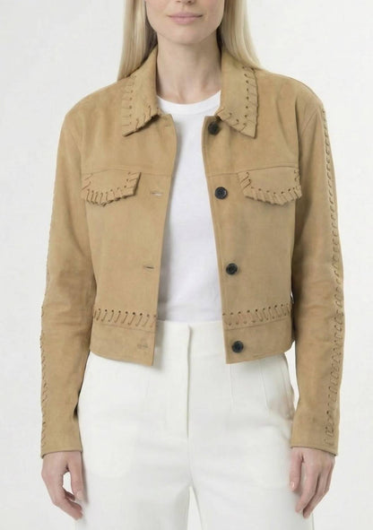 women's wren whipstitch jacket in tan