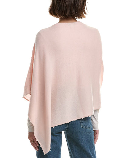 sofiacashmere knit wool & cashmere-blend poncho