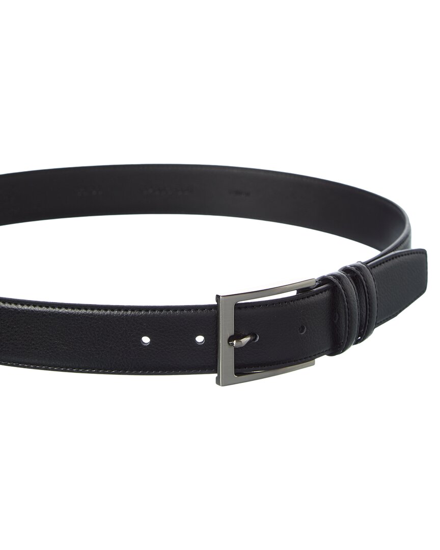 feather edge textured leather belt