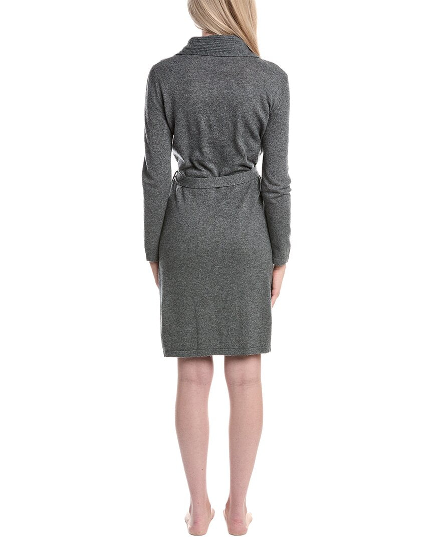 sofiacashmere rib shawl collar cashmere& wool-blend jersey robe