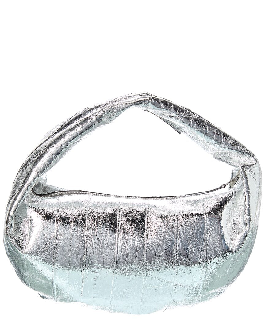 olivia metallic leather hobo bag