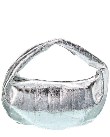 olivia metallic leather hobo bag