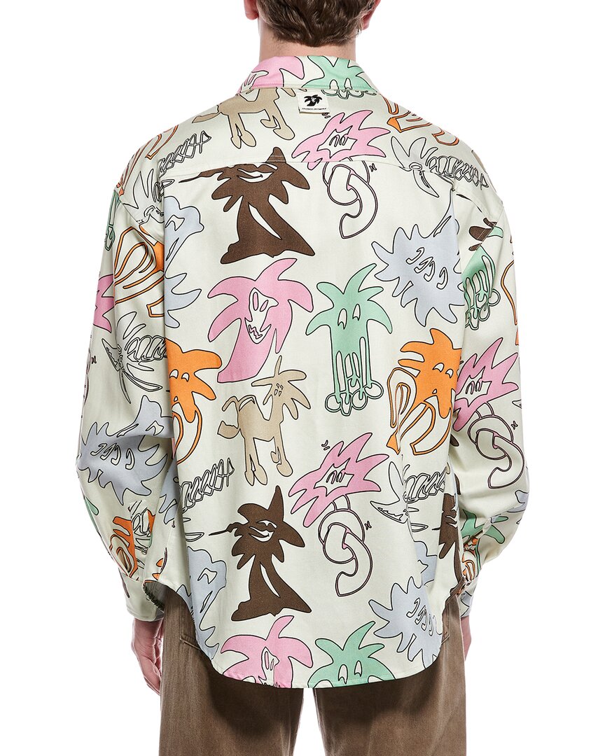 denim print overshirt