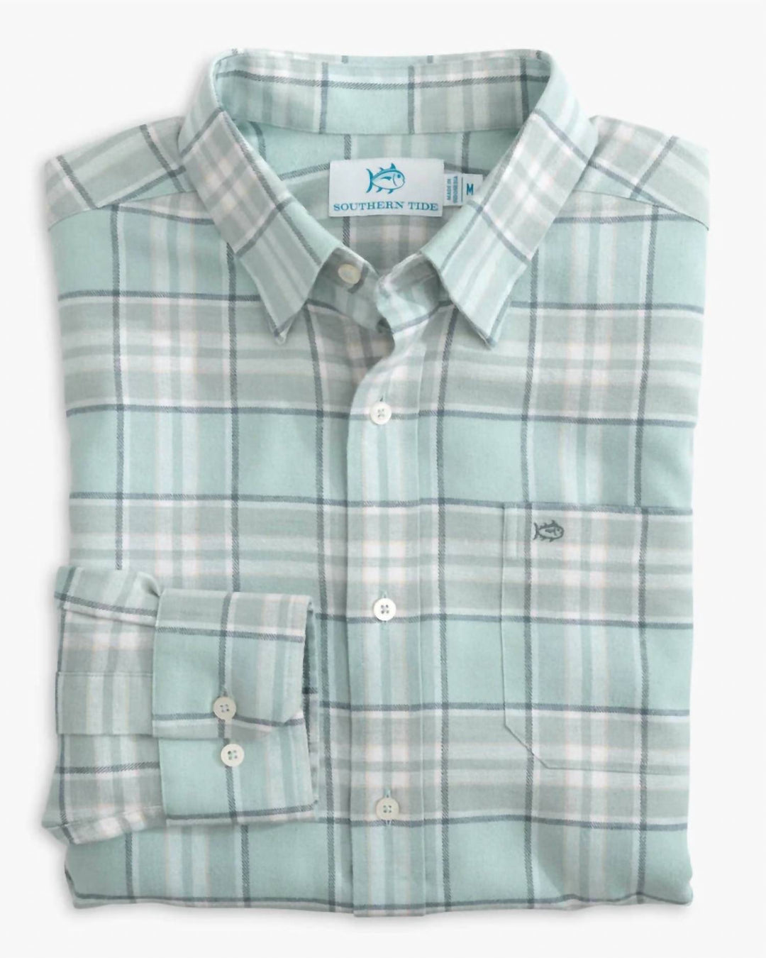 men's flannel reddick plaid sportshirt in summer aqua