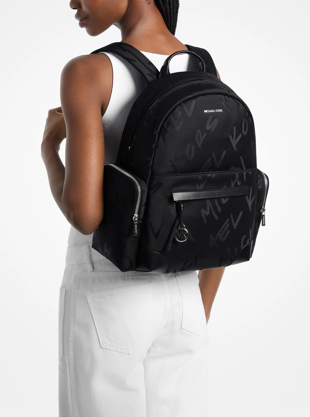 prescott large printed nylon backpack