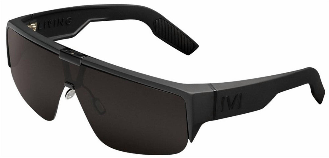 men's living sunglasses in matte black / grey lens