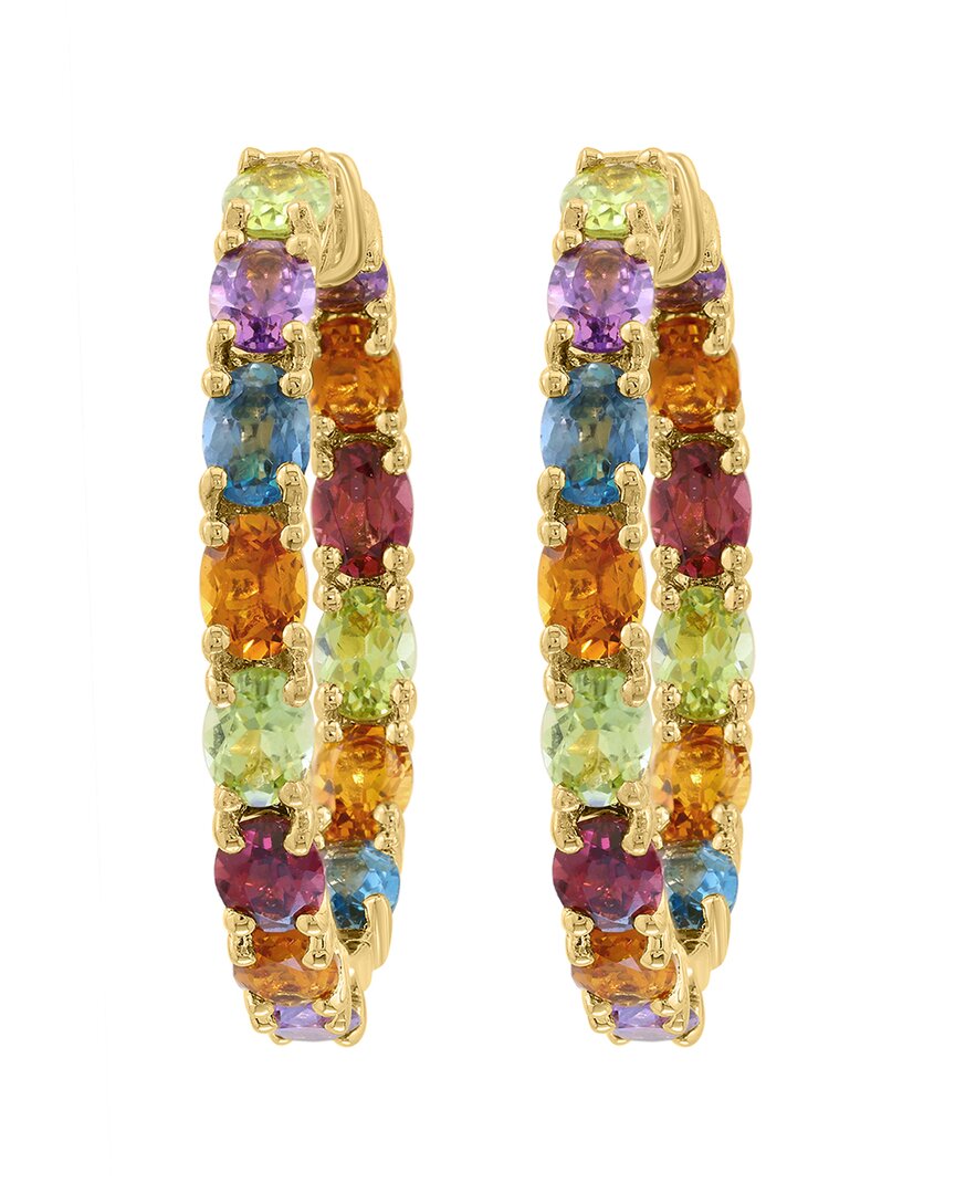 plated 4.00 ct. tw. multi gemstone earrings
