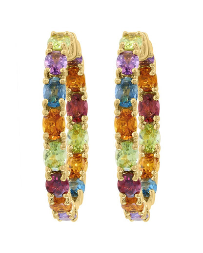 plated 4.00 ct. tw. multi gemstone earrings