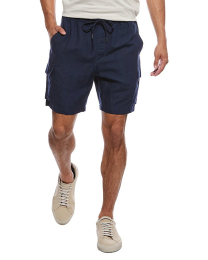 air linen-blend pull-on cargo short