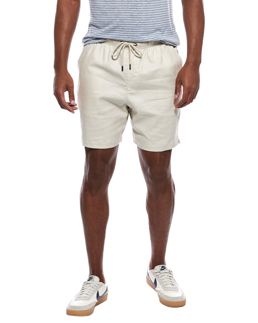 stretch linen-blend short