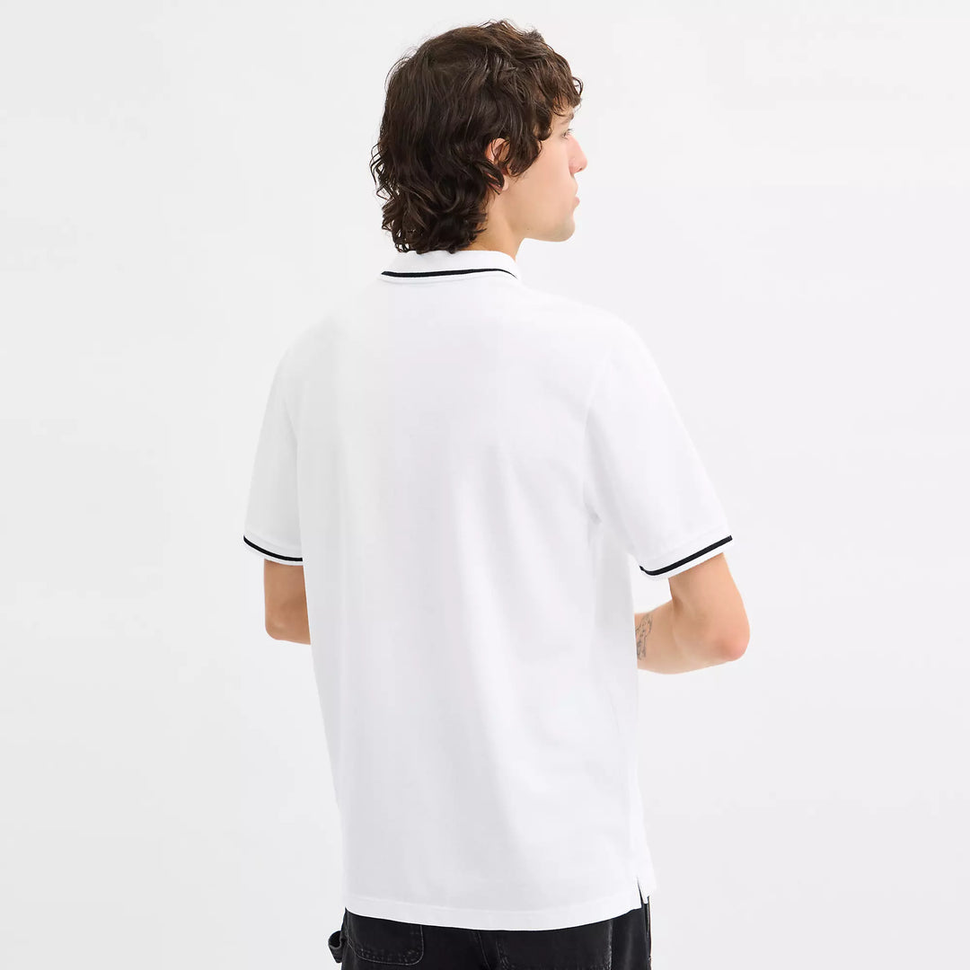 signature trim polo in organic cotton