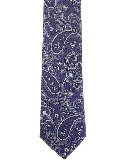 blue paisley silk tie