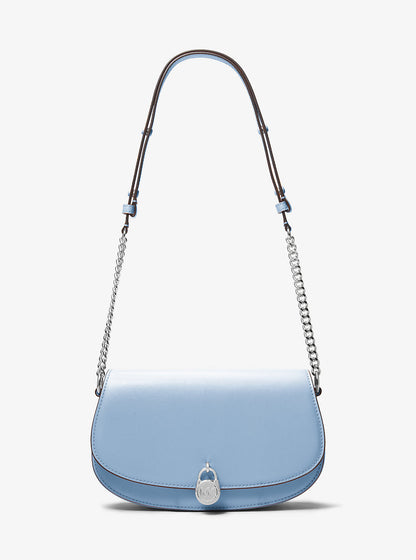 mila medium leather messenger bag