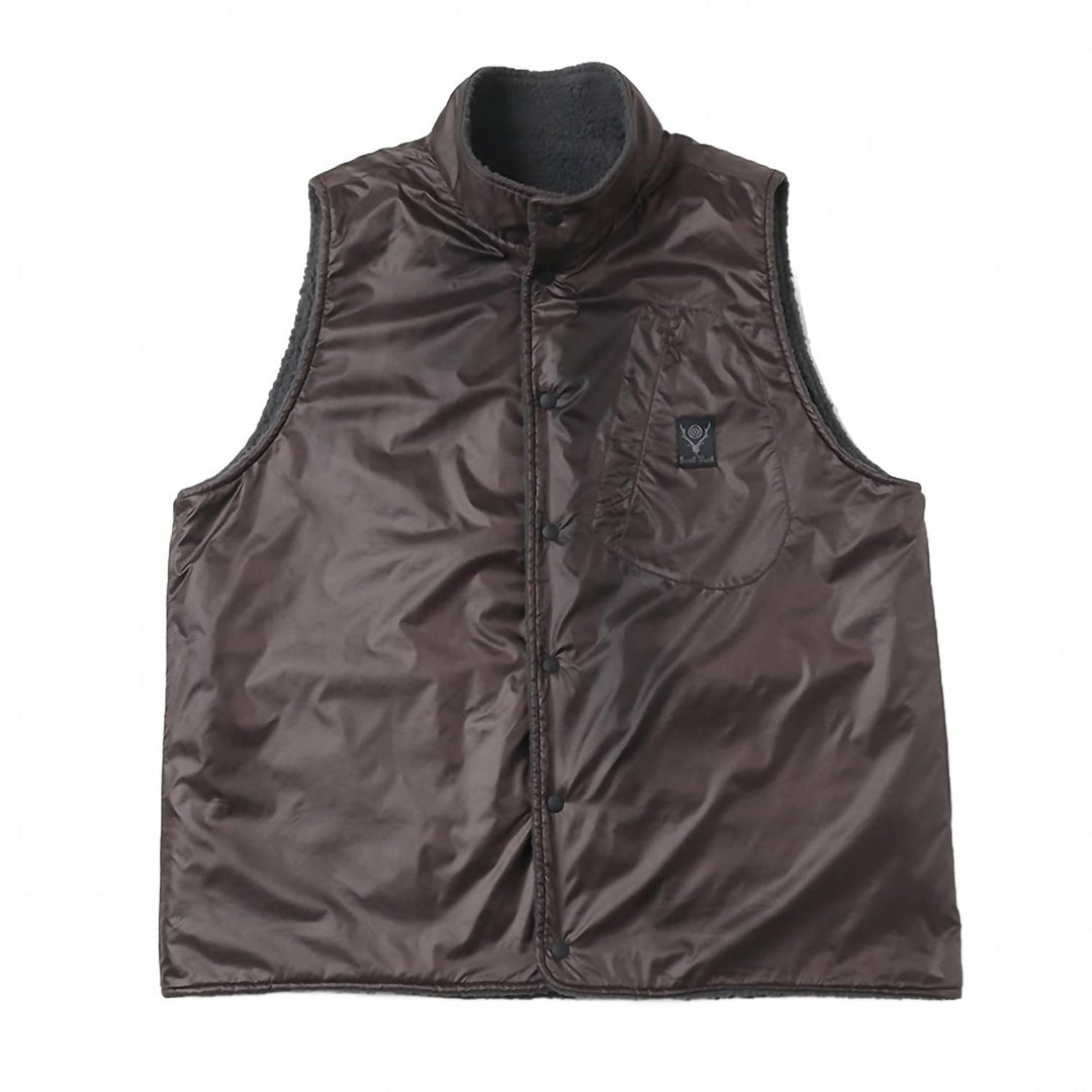 men's reversible vest in charcoal