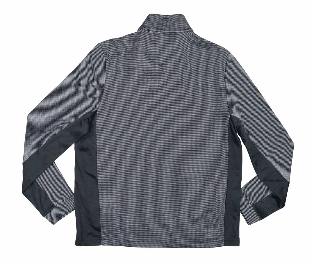 men's golf thermal stretch 1/4 zip pullover jacket in black