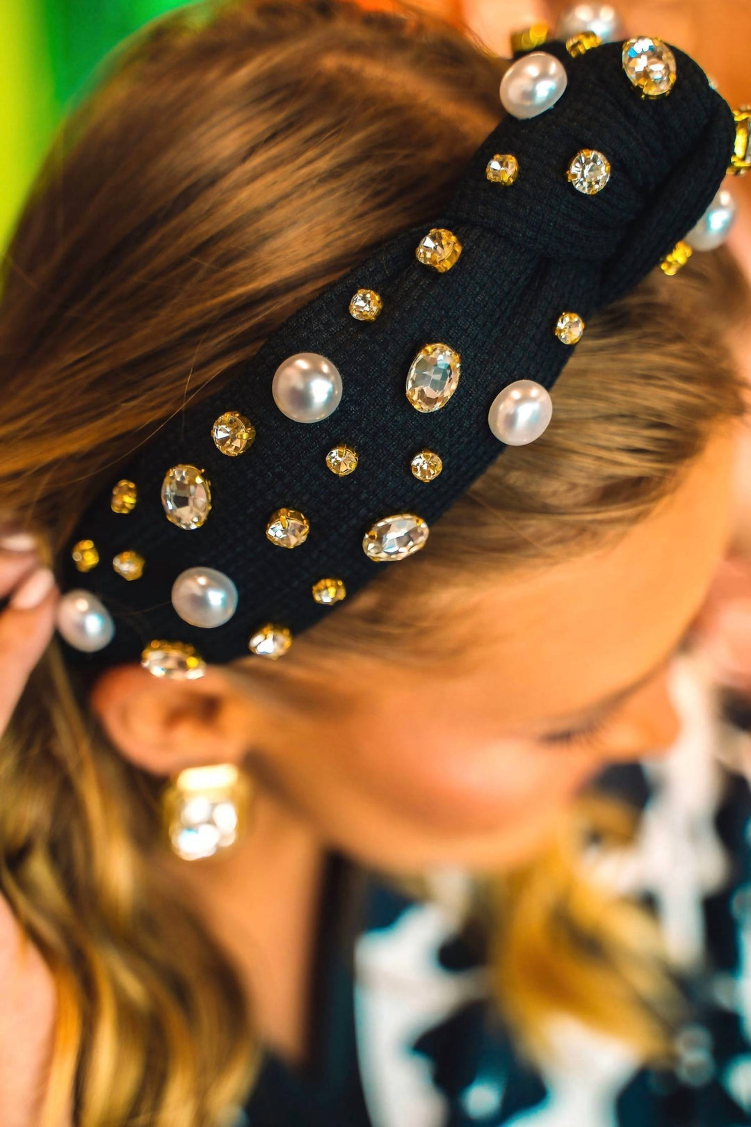 twill headband in black