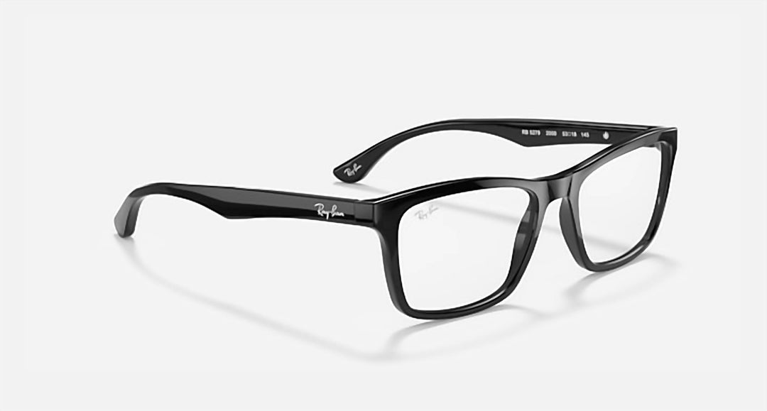 men's square optic eyeglasses in polished black