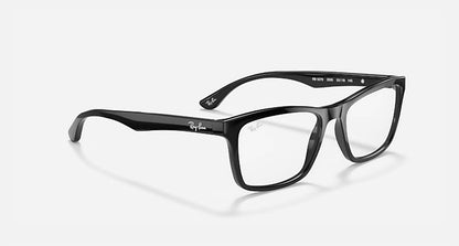 men's square optic eyeglasses in polished black