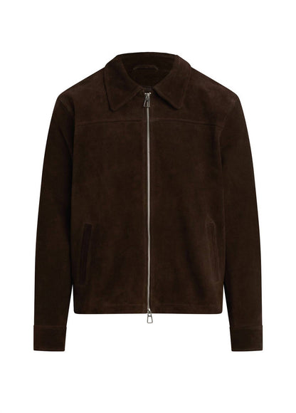 suede dress zip jacket in wren