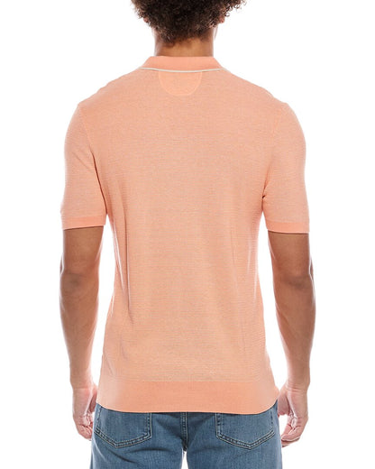 silk-blend johnny collar shirt
