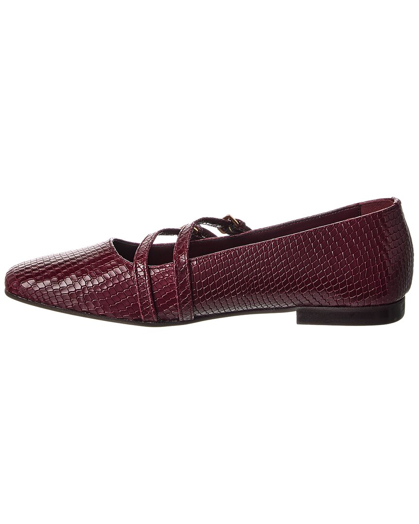 melia snake-embossed leather flat