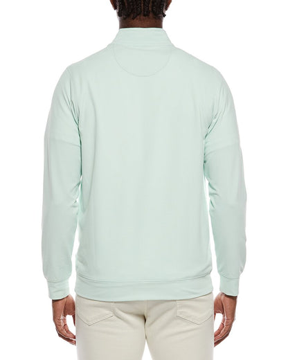 micro grid textured performance 1/4-zip pullover