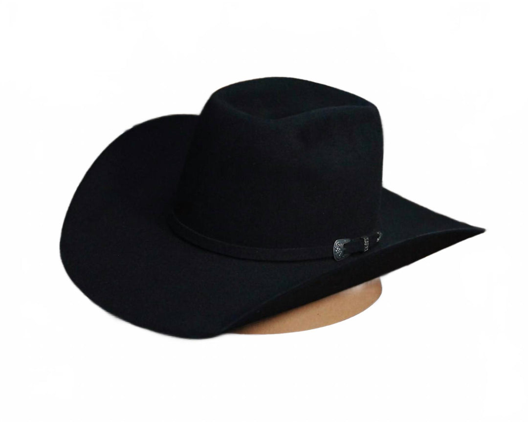 men's 6x open crown hat in black