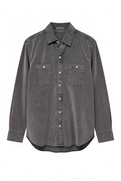 cozy cut cord work shirt in carbon