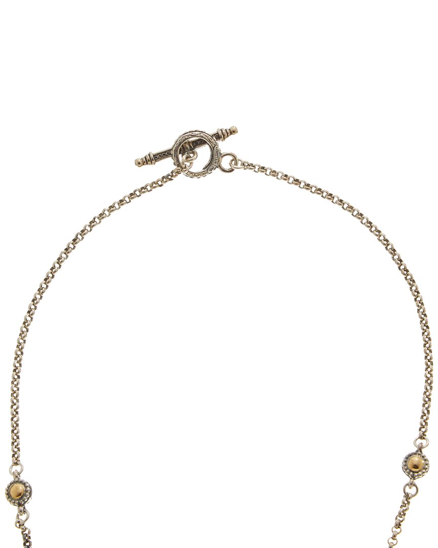 dome silver & 18k corundum toggle necklace