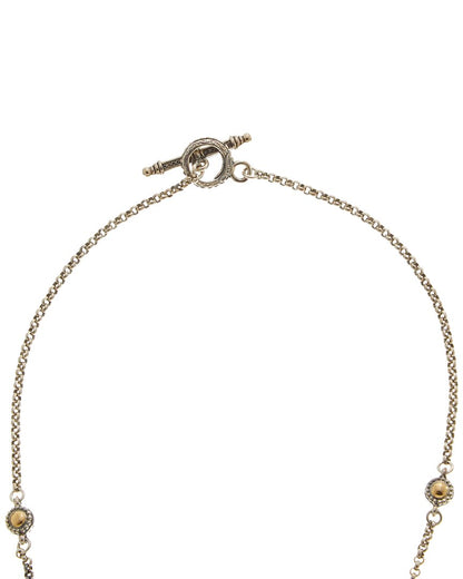 dome silver & 18k corundum toggle necklace