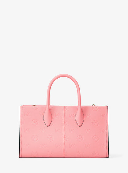 mirella medium logo debossed satchel